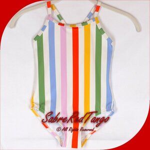 NWT Hanna Andersson Sunblock 1Pc Swimsuit Rainbow Stripe 110 5